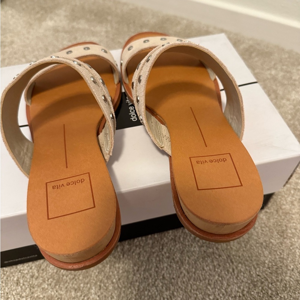 Stylish Beige Studded Sandals - image 2